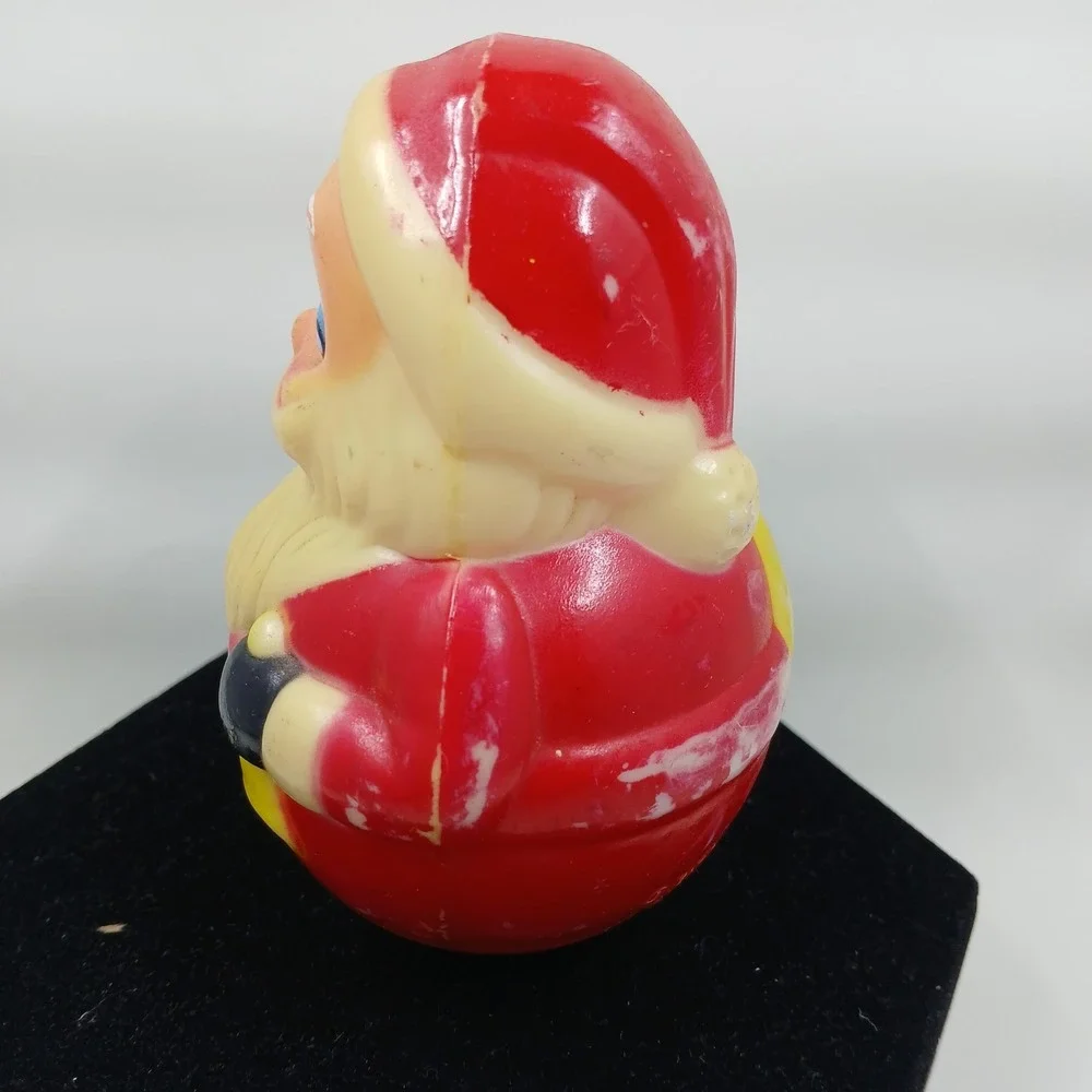 Vintage Kiddie Products Santa Claus Roly Poly Wobbler Toy Plastic 23cm Christmas